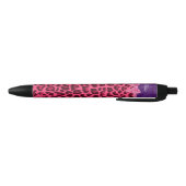 Aangepaste naam roze leopard paars damask bow zwarte inkt pen (Bodem)