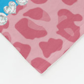 Aangepaste naam  roze luipaard blauwe streep fleece deken (Hoek)