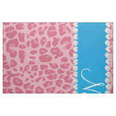 Aangepaste naam roze luipaard blauwe streep stof (Fat Quarter)