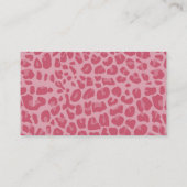 Aangepaste naam roze luipaard blauwe streep visitekaartje (Achterkant)