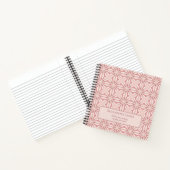 Aangepaste naam Roze Modern Floral Chic  Girly Notitieboek (Binnen)