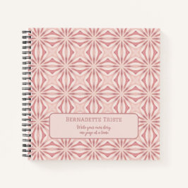 Aangepaste naam Roze Modern Floral Chic  Girly Notitieboek