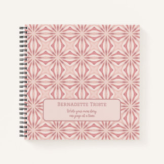Aangepaste naam Roze Modern Floral Chic  Girly Notitieboek
