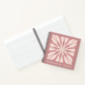 Aangepaste naam Roze Modern Floral Chic  Girly Notitieboek (Binnen)
