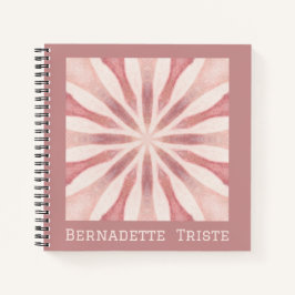 Aangepaste naam Roze Modern Floral Chic  Girly Notitieboek
