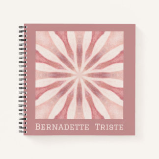 Aangepaste naam Roze Modern Floral Chic Girly Notitieboek
