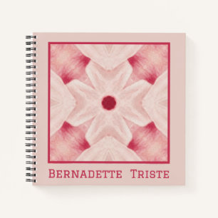Aangepaste naam Roze Modern Floral Chic  Girly Notitieboek