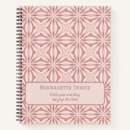 Aangepaste naam Roze Modern Floral Chic  Girly Notitieboek