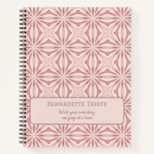 Aangepaste naam Roze Modern Floral Chic  Girly Notitieboek