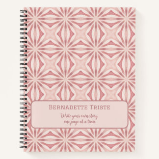 Aangepaste naam Roze Modern Floral Chic Girly Notitieboek