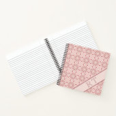 Aangepaste naam Roze Modern Floral Chic  Girly Notitieboek (Binnen)