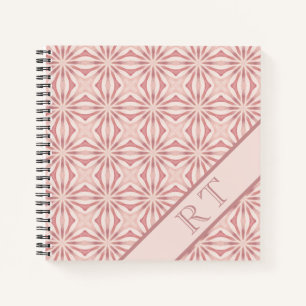 Aangepaste naam Roze Modern Floral Chic Girly Notitieboek