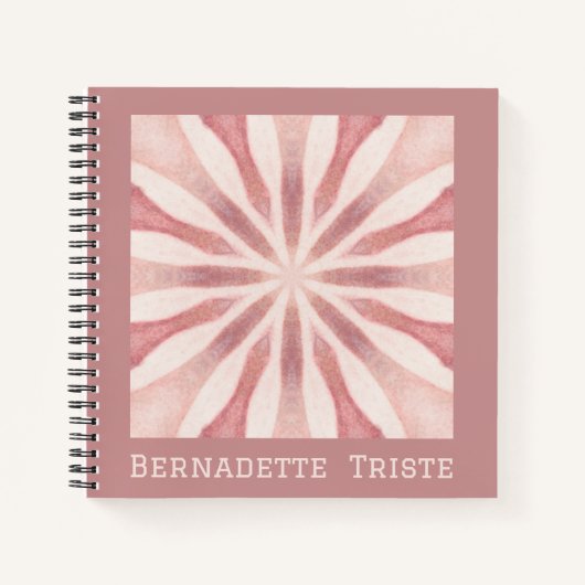 Aangepaste naam Roze Moderne Bloemrijke Chic Mooie Notitieboek (Voorkant)