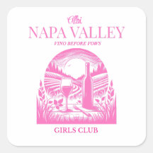 Aangepaste naam roze Napa Valley vrijgezellenfeest