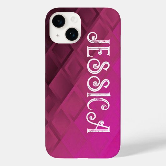 Aangepaste naam roze ombre vormen Case-Mate iPhone case (Achterkant)