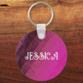Aangepaste naam roze ombre vormen sleutelhanger (Voorkant)