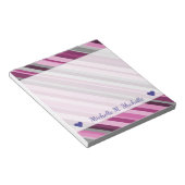 Aangepaste naam + roze/Paars/grijze strepen Notiti Notitieblok (Schuin)