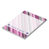 Aangepaste naam + roze/Paars/grijze strepen Notiti Notitieblok (Linkerzijde)