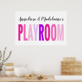 Aangepaste naam Roze Paarse afspeelruimte Poster (Keuken)