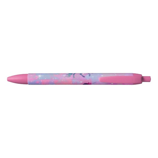 Aangepaste naam Roze/Paarse Galaxy Unicorn Pen (Achterkant)