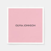 Aangepaste Naam Roze Papieren servetten (Voorkant)