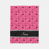 Aangepaste naam roze parijs eiffeltoren fleece deken (Voorkant)