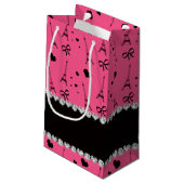 Aangepaste naam roze parijs eiffeltoren klein cadeauzakje (Achterkant Gekanteld)
