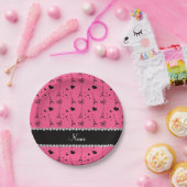 Aangepaste naam roze parijs eiffeltoren papieren bordje (Feest)
