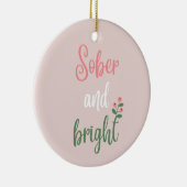 Aangepaste naam Roze Pastel Sober Kerstcadeau Keramisch Ornament (Rechts)