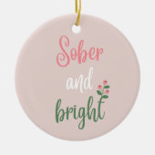 Aangepaste naam Roze Pastel Sober Kerstcadeau Keramisch Ornament (Voorkant)