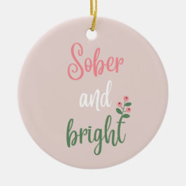 Aangepaste naam Roze Pastel Sober Kerstcadeau Keramisch Ornament