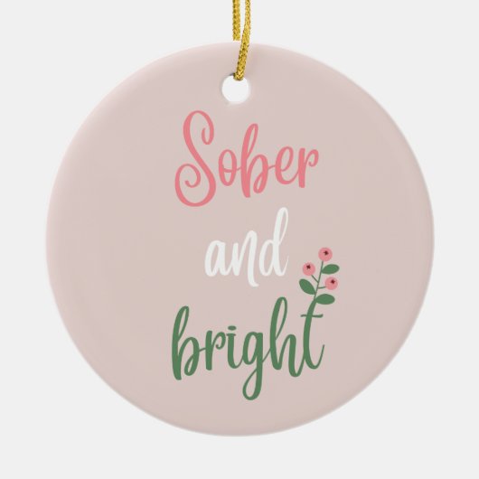 Aangepaste naam Roze Pastel Sober Kerstcadeau Keramisch Ornament (Voorkant)