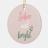 Aangepaste naam Roze Pastel Sober Kerstcadeau Keramisch Ornament (Links)