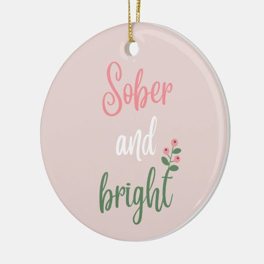 Aangepaste naam Roze Pastel Sober Kerstcadeau Keramisch Ornament (Links)
