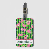 Aangepaste naam Roze pickleball luiaards 🦥 Bagagelabel (Voorkant (verticaal))