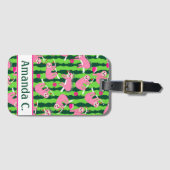 Aangepaste naam Roze pickleball luiaards 🦥 Bagagelabel (Voorkant (horizontaal))