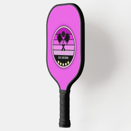 Aangepaste naam Roze Pickleball Paddle (Links)