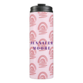 Aangepaste naam Roze Regenboog Patroon Thermosbeker