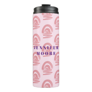 Aangepaste naam Roze Regenboog Patroon Thermosbeker