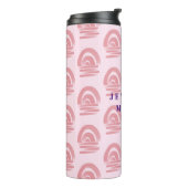 Aangepaste naam Roze Regenboog Patroon Thermosbeker (Gedraaid links)