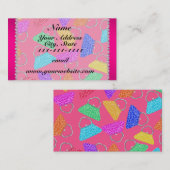 Aangepaste naam roze regenbooghandschoenen visitekaartje (Voorkant / Achterkant)
