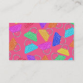 Aangepaste naam roze regenbooghandschoenen visitekaartje (Achterkant)