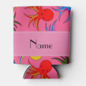 Aangepaste naam roze regenboogoctopus blikjeskoeler (Voorkant)