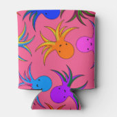 Aangepaste naam roze regenboogoctopus blikjeskoeler (Achterkant)