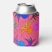 Aangepaste naam roze regenboogoctopus blikjeskoeler (Blikje Achterkant)