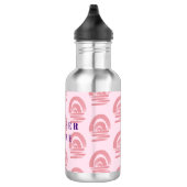 Aangepaste naam Roze regenboogpatroon Waterfles (Rechts)