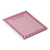 Aangepaste Naam Roze Retro Leraar Waardering Notitieblok (Schuin)