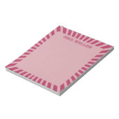 Aangepaste Naam Roze Retro Leraar Waardering Notitieblok (Linkerzijde)