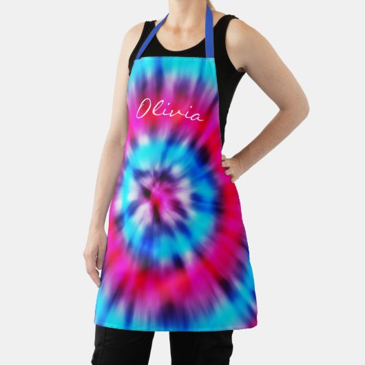 Aangepaste naam roze rode blauwe bakker Mannen vro Schort (Insitu)