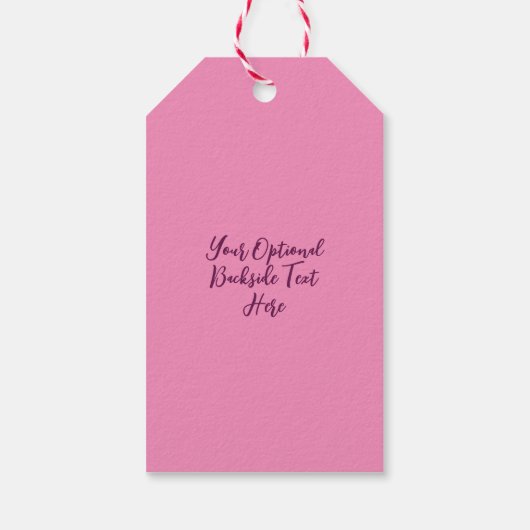 Aangepaste naam Roze Rodle Cadeaulabel (Achterkant)